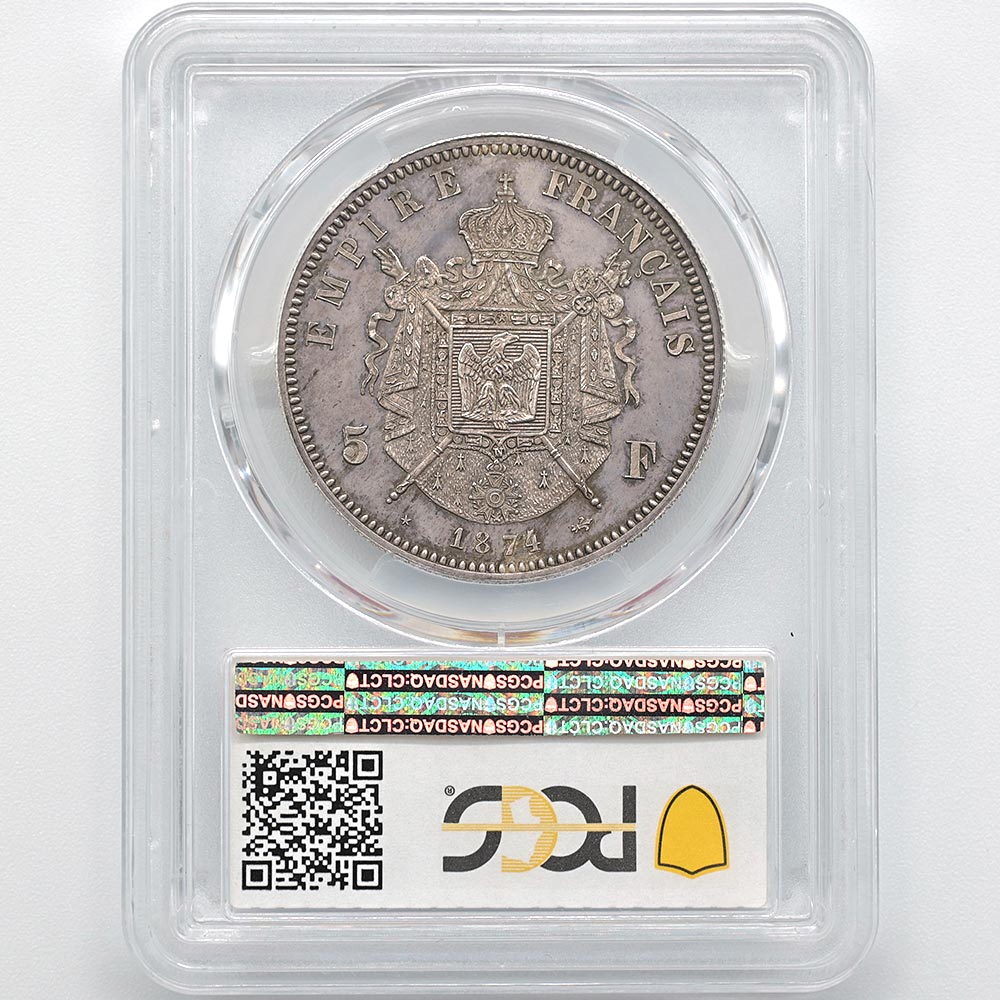 �������� ����� 1874 �ե�� �ʥݥ쥪��4�� 5�ե�� ��� PCGS SP 62 ��̤�����ʡڥݥ���ȡ������ݥ������оݳ���