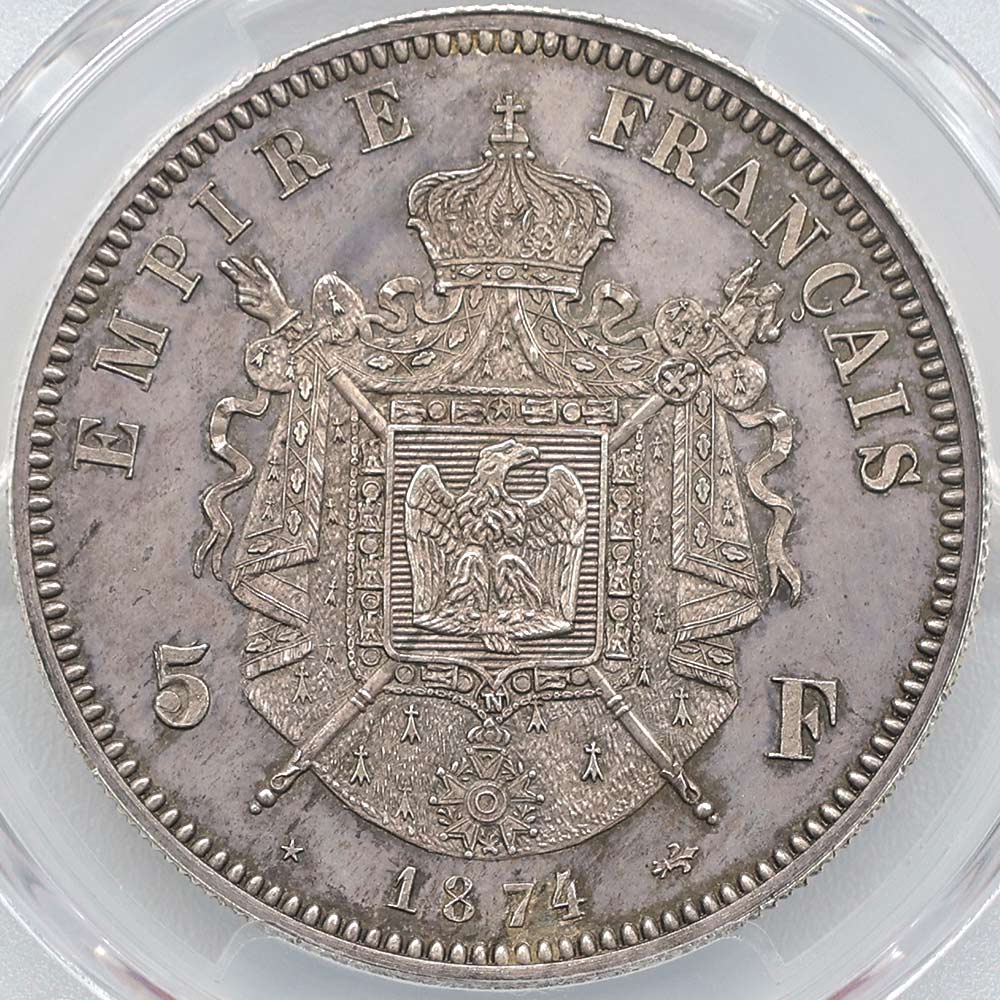 �������� ����� 1874 �ե�� �ʥݥ쥪��4�� 5�ե�� ��� PCGS SP 62 ��̤�����ʡڥݥ���ȡ������ݥ������оݳ���