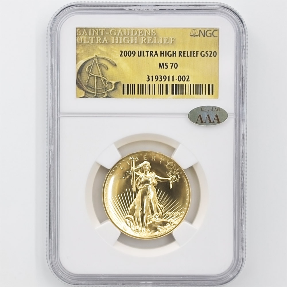 米国2009ウルトラハイレリーフ20ドル金貨　 純金貨MS69 準最高鑑定 米国2009ウルトラハイレリーフ20ドル金貨 純金貨MS69 準最高鑑定