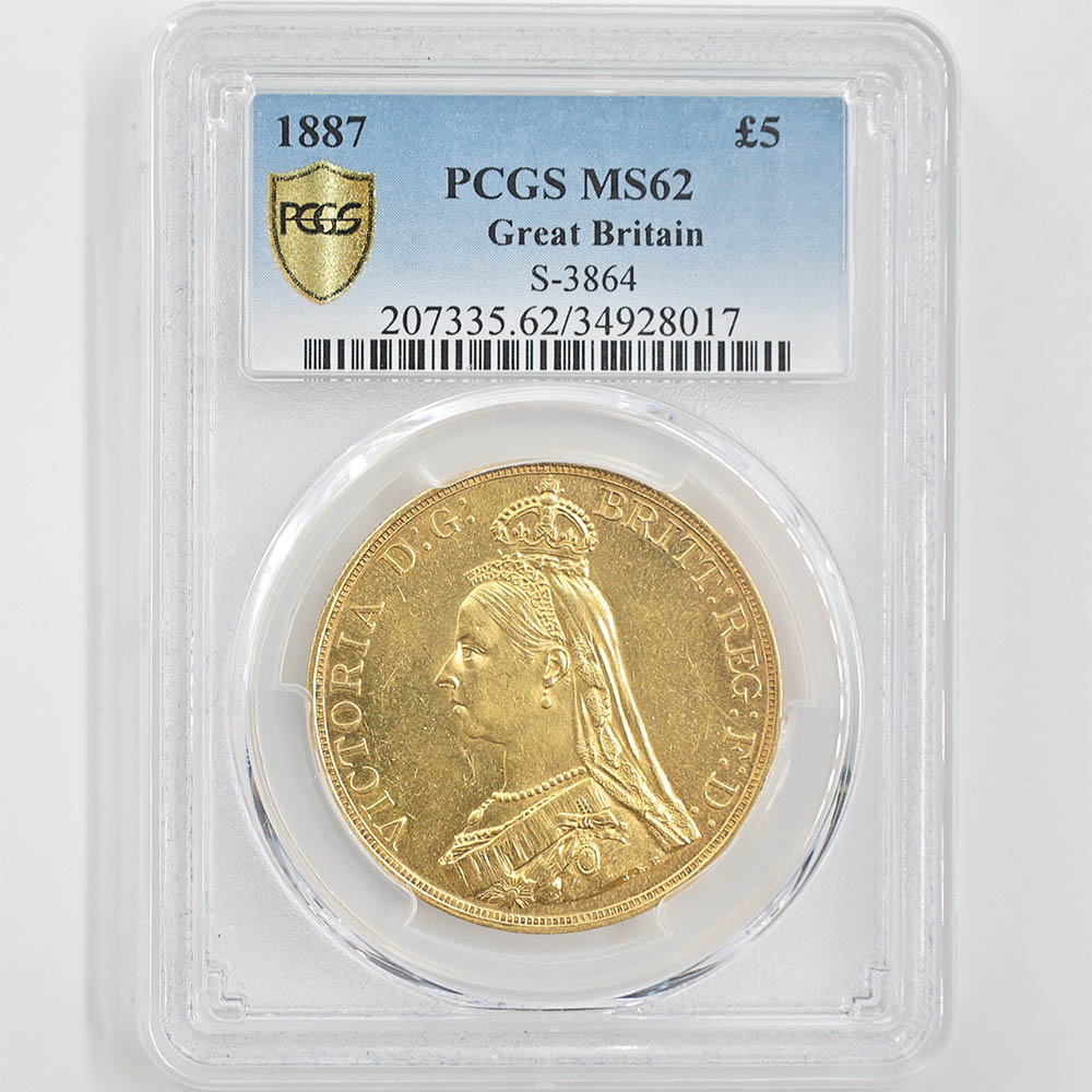 �������� 1887 �ѹ� �������ȥꥢ���� ����ӥ꡼�إå� 5�ݥ�� ��5���֥��� ��� PCGS MS 62 ��̤������ �����ꥹ ��ߡڥݥ���ȡ������ݥ������оݳ���