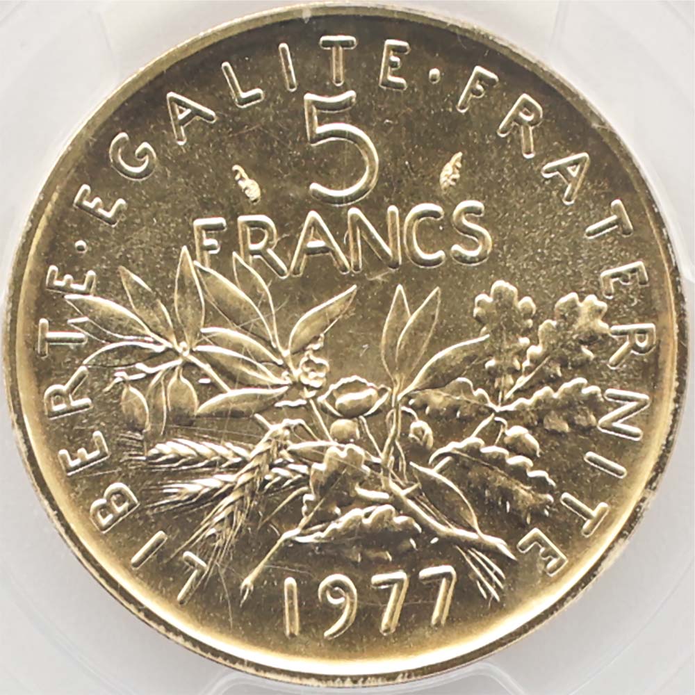 �������� 1977 �ե�� ��򼬤����� 5�ե�� �ԥ��ե��� ��� PCGS SP 67 ����̤������ �ڥݥ���ȡ������ݥ������оݳ���