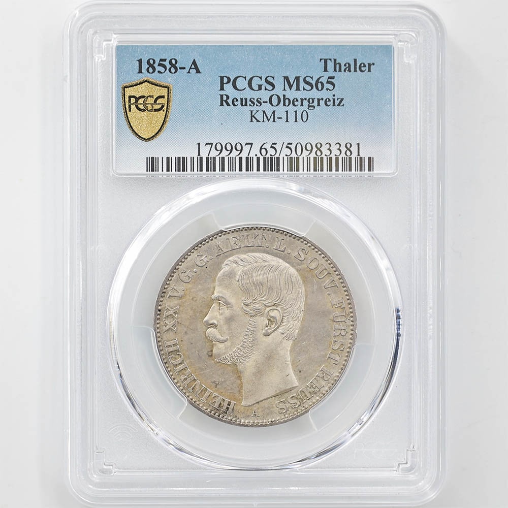 1858 �ɥ��� �إ�꡼20�� 1�����顼 ��� PCGS MS 65 ��ǹ���� ̤���ѡ�����̤������