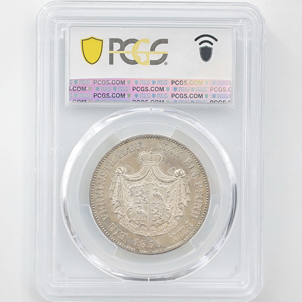1858 �ɥ��� �إ�꡼20�� 1�����顼 ��� PCGS MS 65 ��ǹ���� ̤���ѡ�����̤������