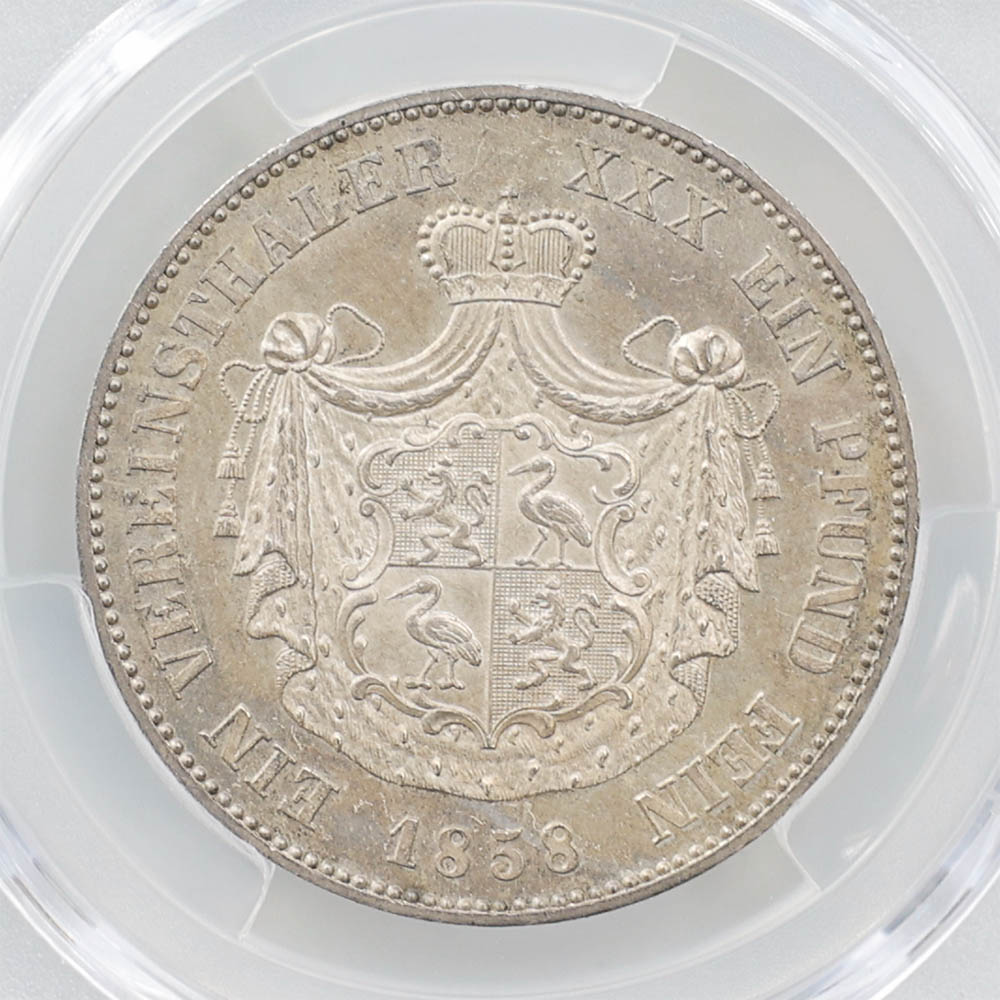 1858 �ɥ��� �إ�꡼20�� 1�����顼 ��� PCGS MS 65 ��ǹ���� ̤���ѡ�����̤������