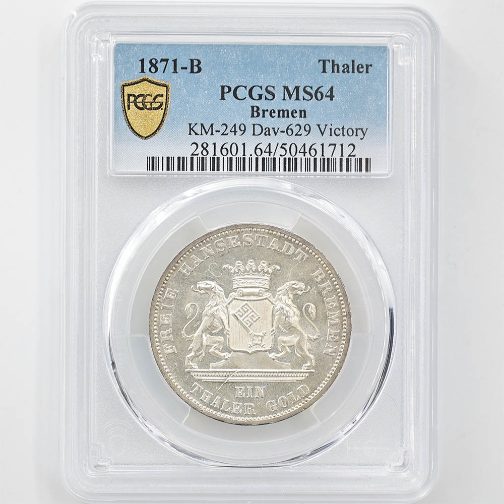 1871 ɥ ֥졼  1顼  PCGS MS 64 ̤ѡ̤