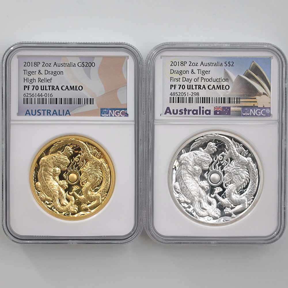 �������� 2018 �������ȥ�ꥢ ζ�ȸ� 2�祻�å� 200��ɥ� �ϥ���꡼�� ��� 2��ɥ� ��� 2���� �ץ롼�� NGC PF 70 UC FDP �ǹ���� ����̤������ ��Ȣ��