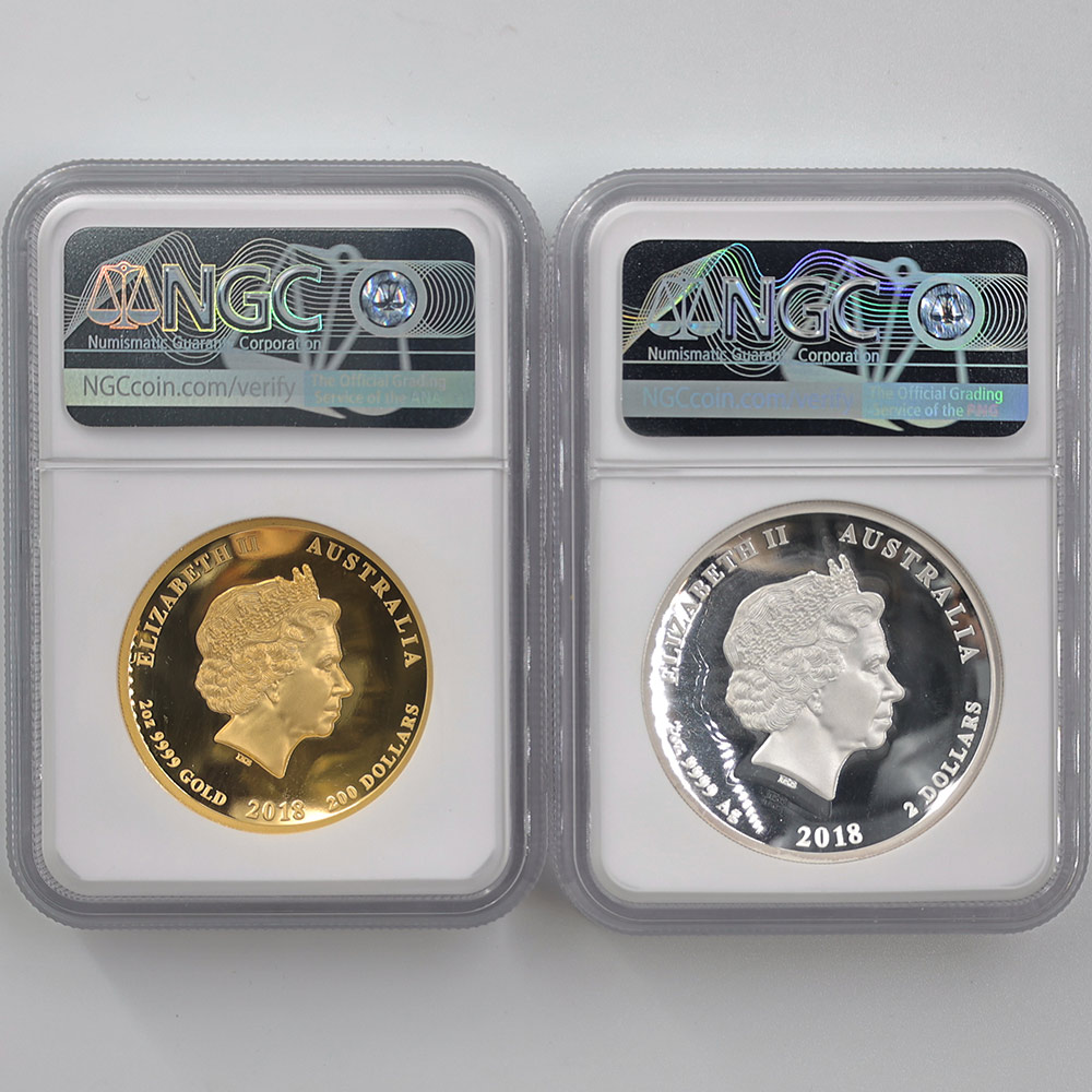 �������� 2018 �������ȥ�ꥢ ζ�ȸ� 2�祻�å� 200��ɥ� �ϥ���꡼�� ��� 2��ɥ� ��� 2���� �ץ롼�� NGC PF 70 UC FDP �ǹ���� ����̤������ ��Ȣ��