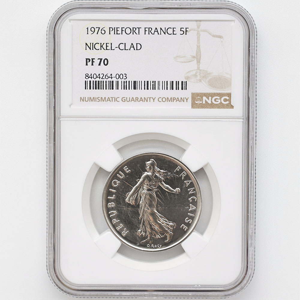 1976 フランス 種を蒔く女神 5フラン ピエフォー 白銅貨 プルーフ NGC