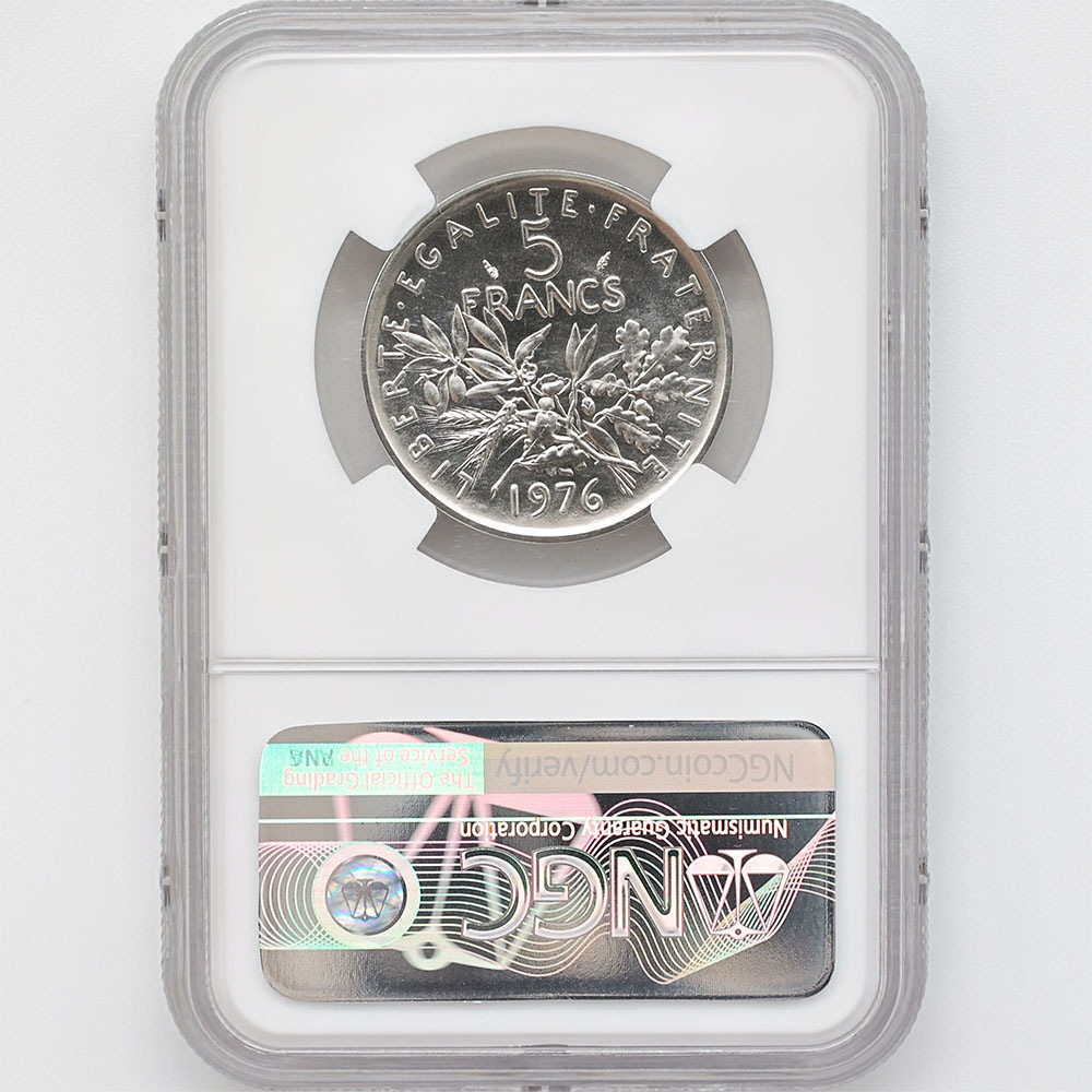 1976 �ե�� ��򼬤����� 5�ե�� �ԥ��ե��� ��Ƽ�� �ץ롼�� NGC PF 70 �ǹ���� ����̤������