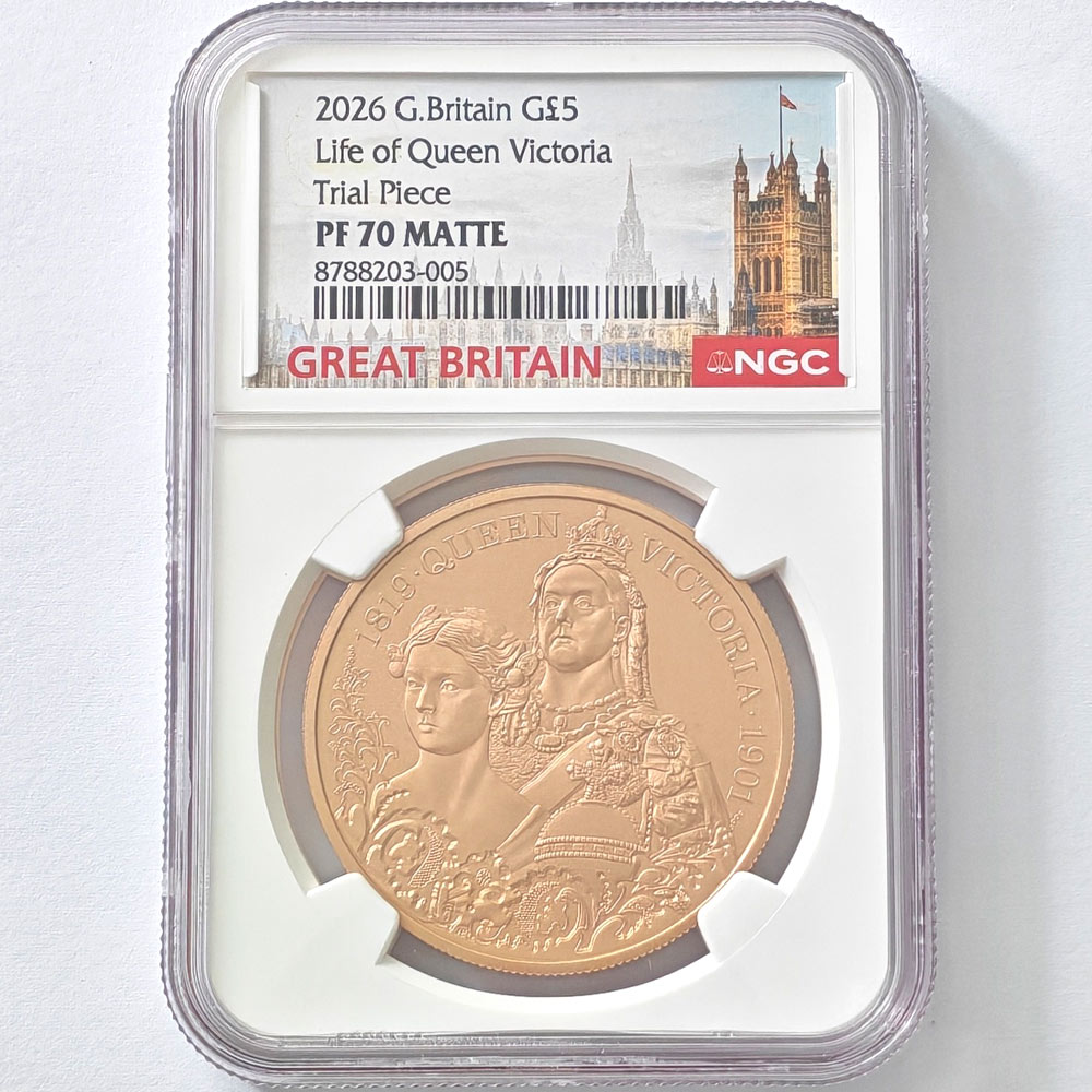 試鋳貨 2026 英国（イギリス） ヴィクトリア女王の生涯 5ポンド 金貨