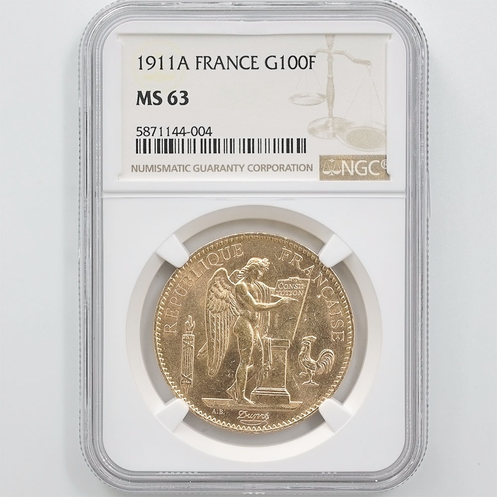  1911 ե 󥸥 100ե  ̤ NGC MS 63 ̤