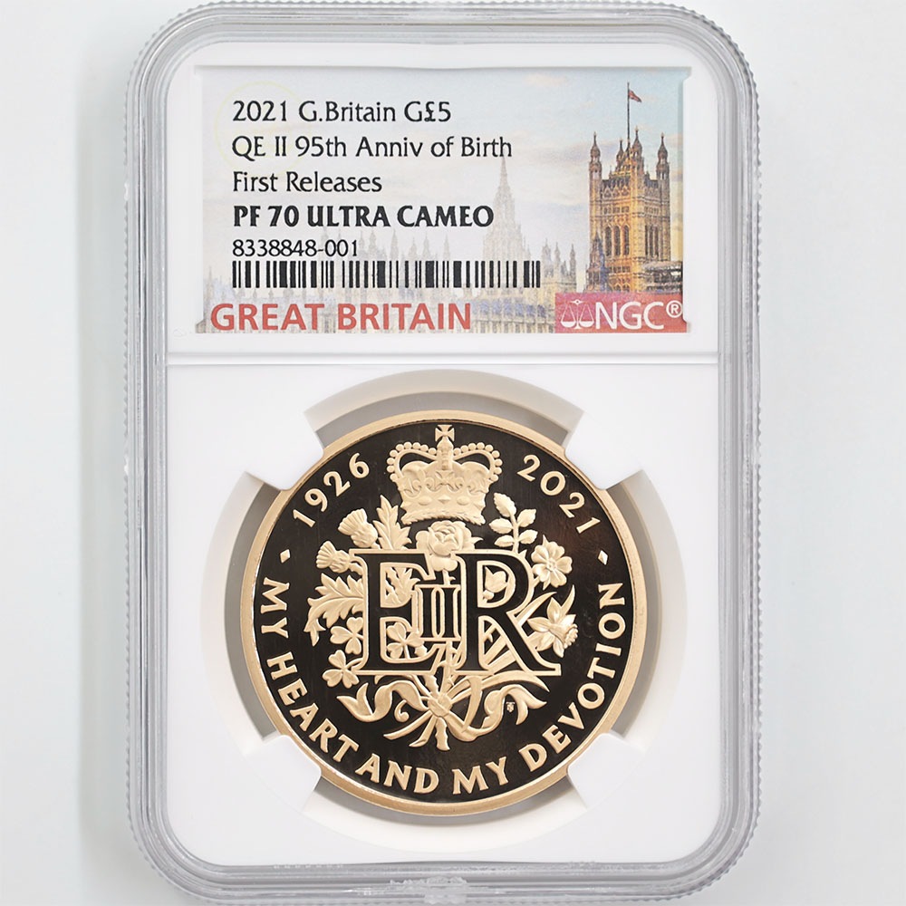 2021 �ѹ� �������ꥶ�٥�2�� ����95��ǯ��ǰ 5�ݥ�� ��� �ץ롼�� NGC PF 70 UC FR ������ �ǹ���� ��Ȣ�� ����̤������ �����ꥹ ���