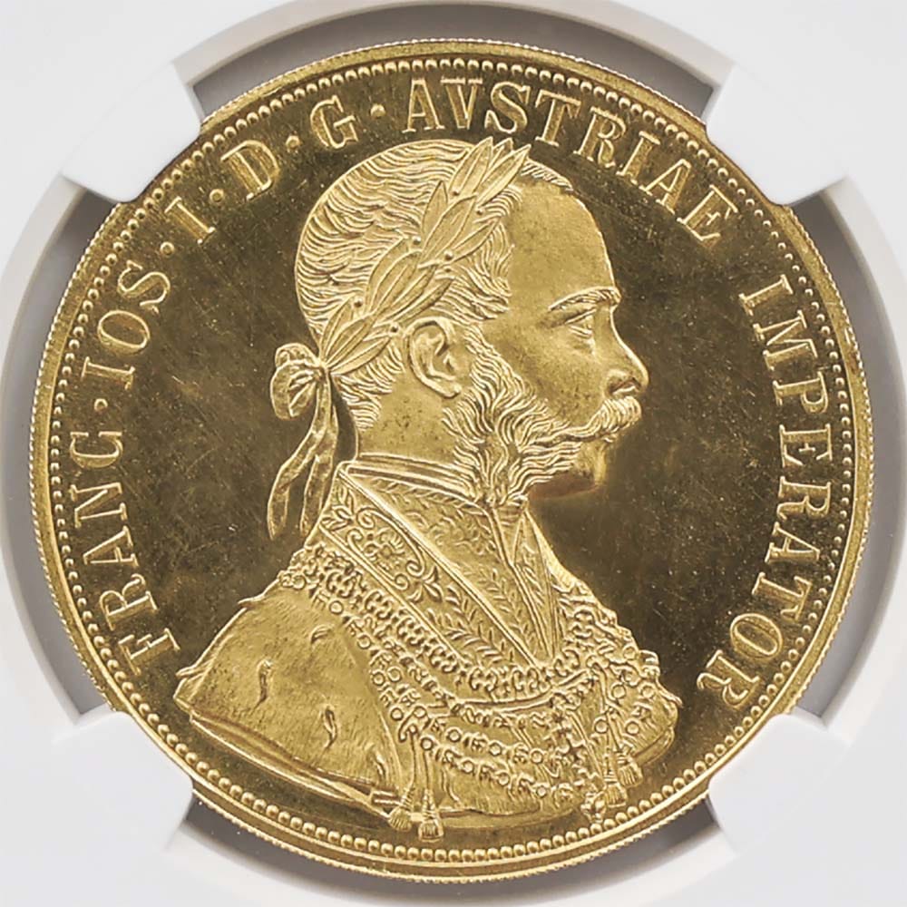委託販売 1915 オーストリア フランツ・ヨーゼフ1世 リストライク 4ダカット 金貨 NGC MS 63 未使用品【ポイント・クーポン利用