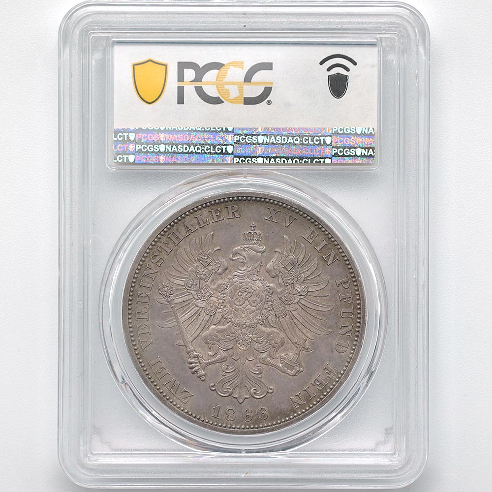 1866 �ɥ��� �ץ륷������ ������إ��1�� 2�����顼 �ץ롼�� ��� PCGS PR 64 �ǹ���� ̤���ѡ�����̤������
