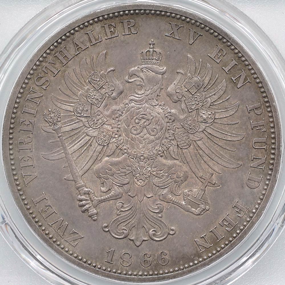 1866 �ɥ��� �ץ륷������ ������إ��1�� 2�����顼 �ץ롼�� ��� PCGS PR 64 �ǹ���� ̤���ѡ�����̤������