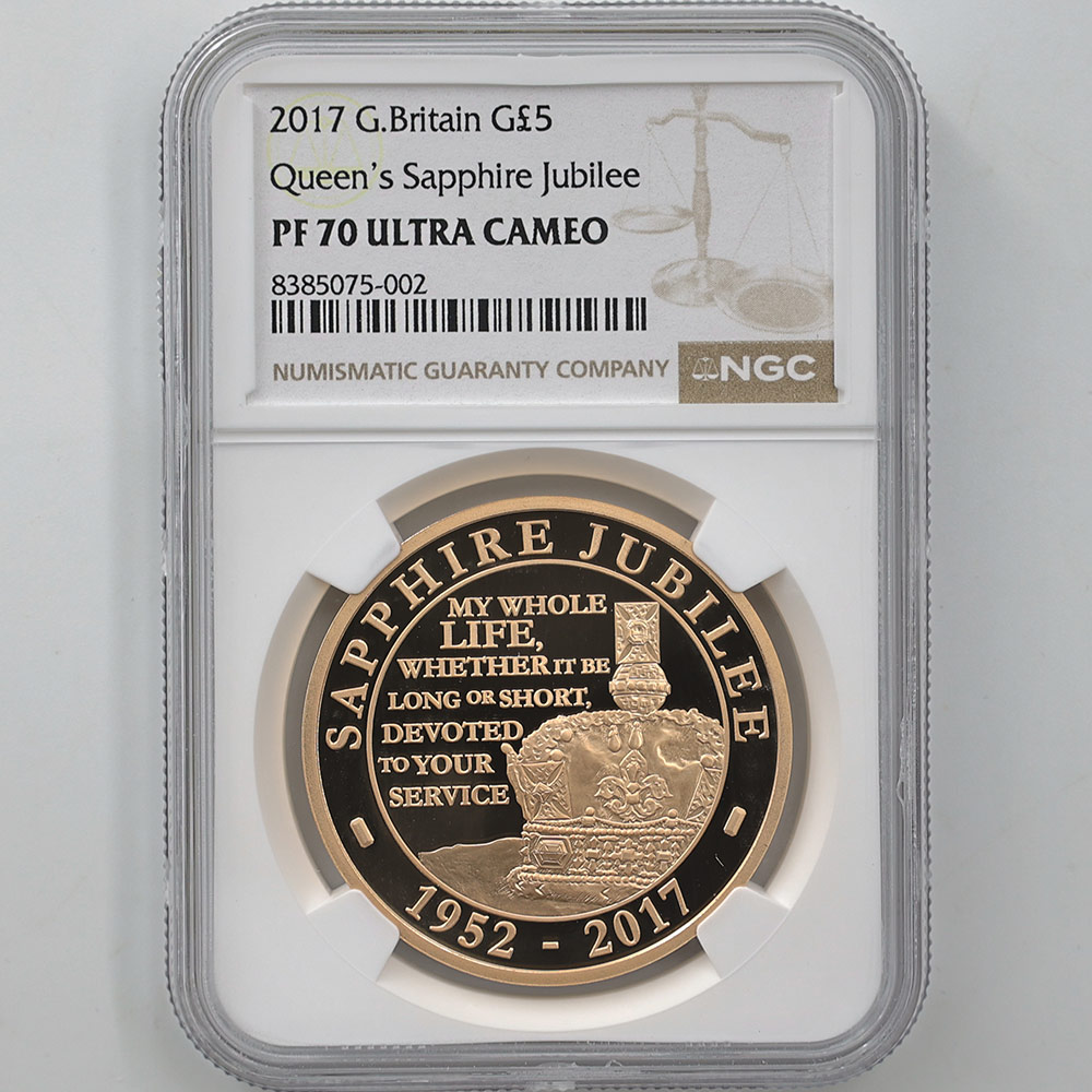 2017 �ѹ� ���ꥶ�٥�2�� ¨��65��ǯ��ǰ ���ե���������ӥ꡼ 5�ݥ�� ��� �ץ롼�� NGC PF 70 UC �ǹ���� ����̤������ �����ꥹ ���