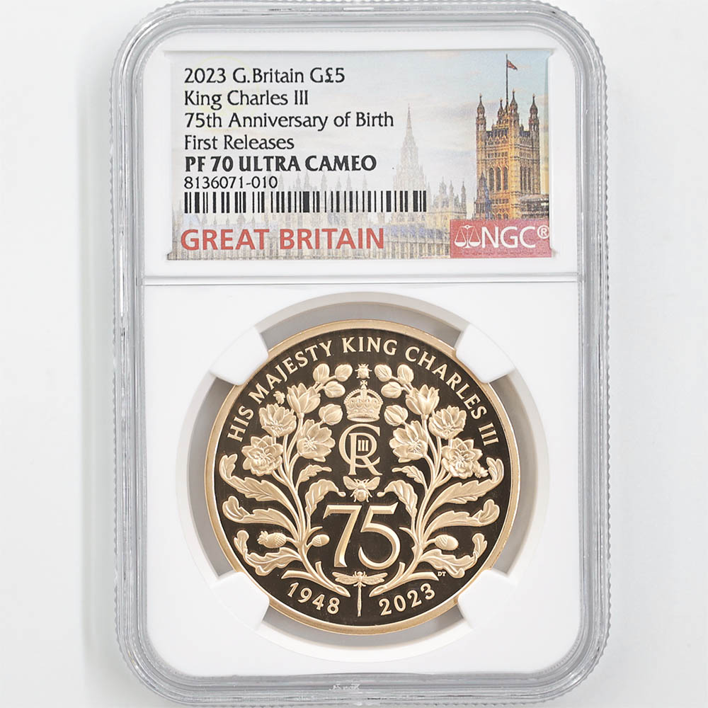 2023 �ѹ� ���㡼�륺3�� ����75��ǯ��ǰ 5�ݥ�� ��� �ץ롼�� NGC PF 70 UC FR ������ �ǹ���� ����̤������ ��Ȣ�� �����ꥹ ���