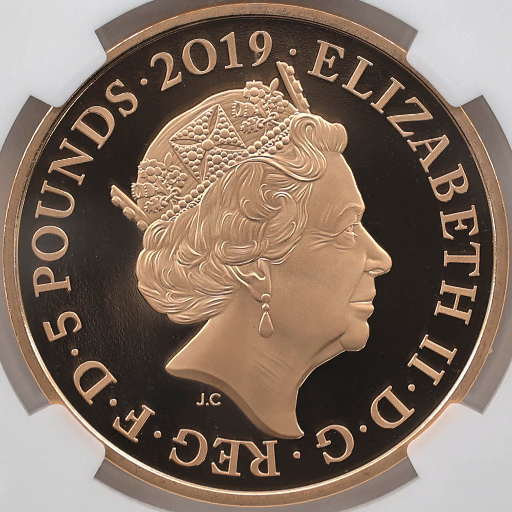 2019 �ѹ� ����ɥ��㥳���󥳥쥯����� ���饦�󥸥奨�� 5�ݥ�ɶ�� �ץ롼�� NGC PF 70 UC �ǹ���� ����̤������ �����ꥹ ���