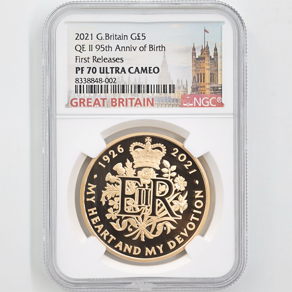 2021 �ѹ� �������ꥶ�٥�2�� ����95��ǯ��ǰ 5�ݥ�� ��� �ץ롼�� NGC PF 70 UC FR ������ �ǹ���� ��Ȣ�� ����̤������ �����ꥹ ���