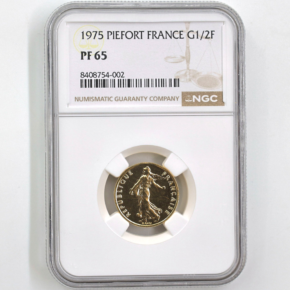 1975 �ե�� ��򼬤����� 1/2�ե�� �ԥ��ե��� ��� �ץ롼�� NGC PF 65 ̤���ѡ�����̤������