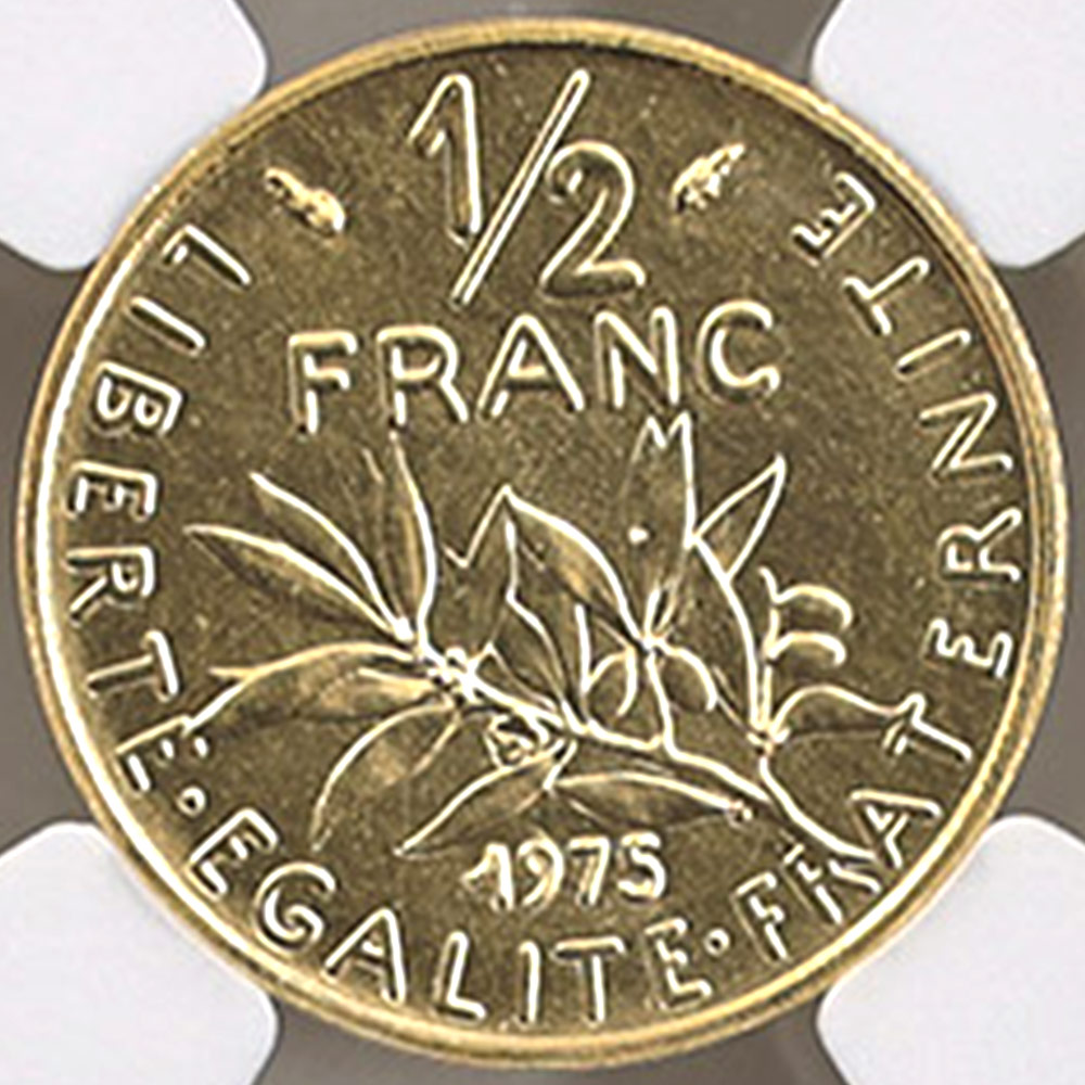 1975 �ե�� ��򼬤����� 1/2�ե�� �ԥ��ե��� ��� �ץ롼�� NGC PF 65 ̤���ѡ�����̤������