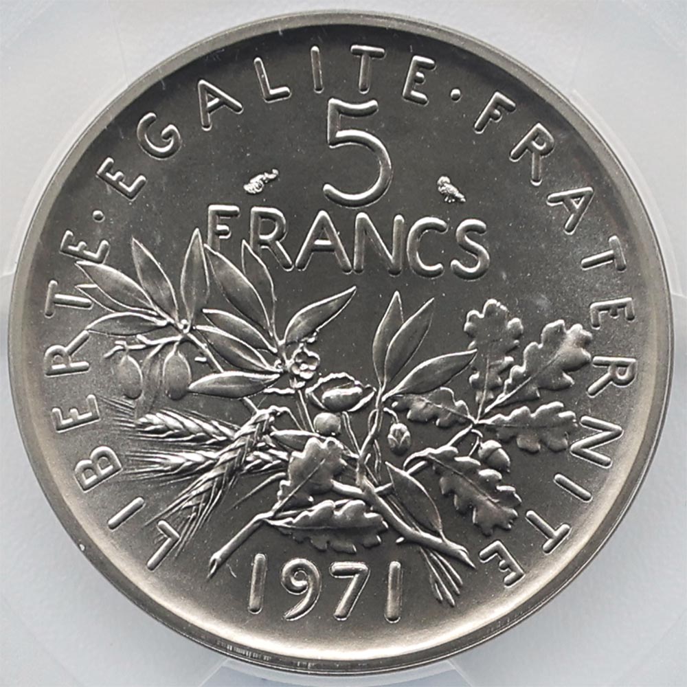 1971 �ե�� ��򼬤����� 5�ե�� �ԥ��ե��� ��Ƽ�� PCGS SP 69 ��ǹ���� ����̤������