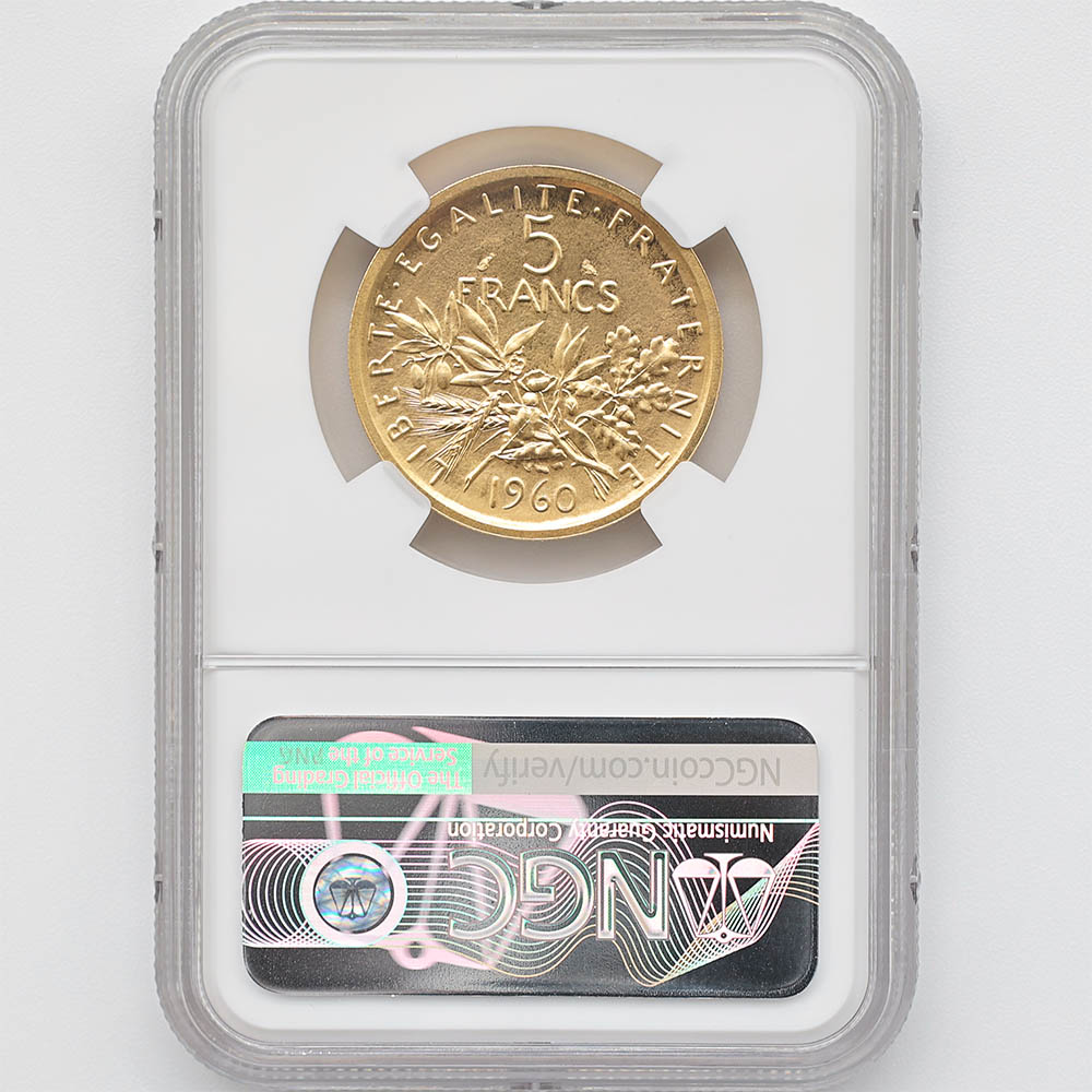 1960 �ե�� ��򼬤����� 5�ե�� �ԥ��ե��� ��� NGC MS 65 ̤���ѡ�����̤������ 