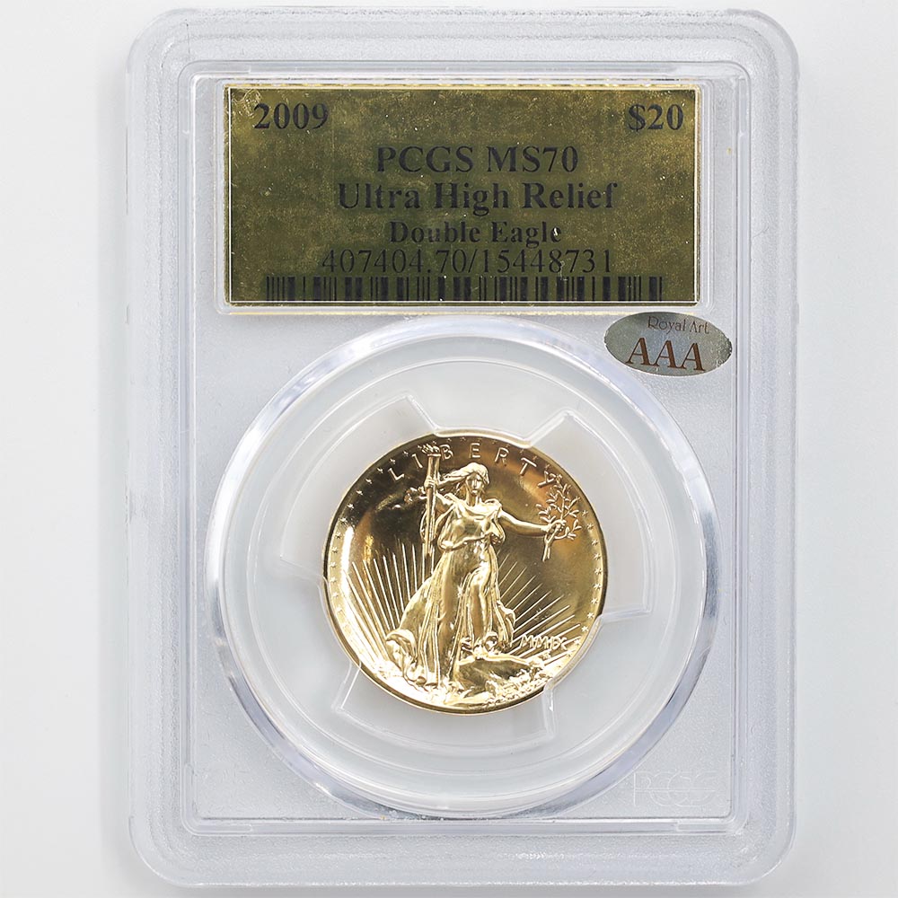 2009 ����ꥫ ����ȥ�ϥ���꡼�� ���֥륤������ 20�ɥ� ��� 1���� ̤���� PCGS MS 70 �ǹ���� ����̤������