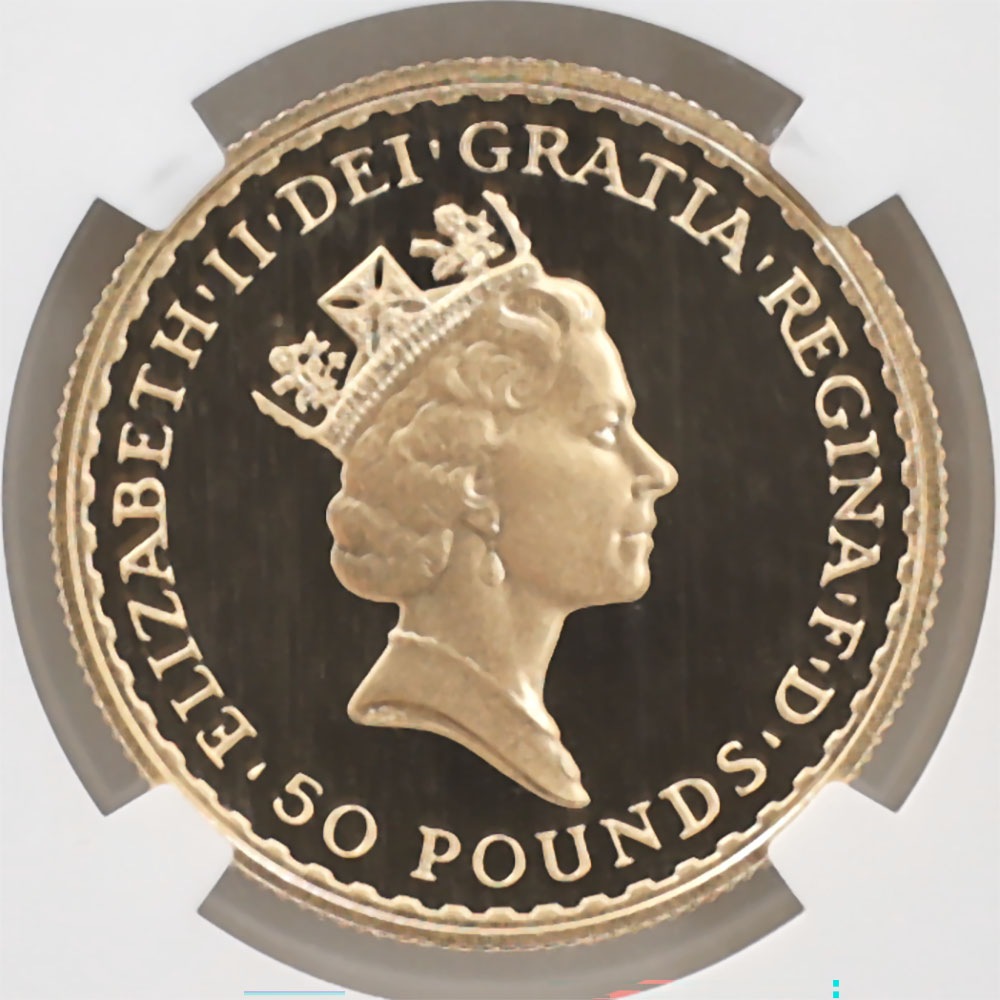 �������� 1988 �ѹ� ���ꥶ�٥�2�� �֥꥿�˥� 50�ݥ�� ��� 1/2���� �ץ롼�� NGC PF 70 UC �ǹ���� ����̤������ �ڥݥ���ȡ������ݥ������оݳ���