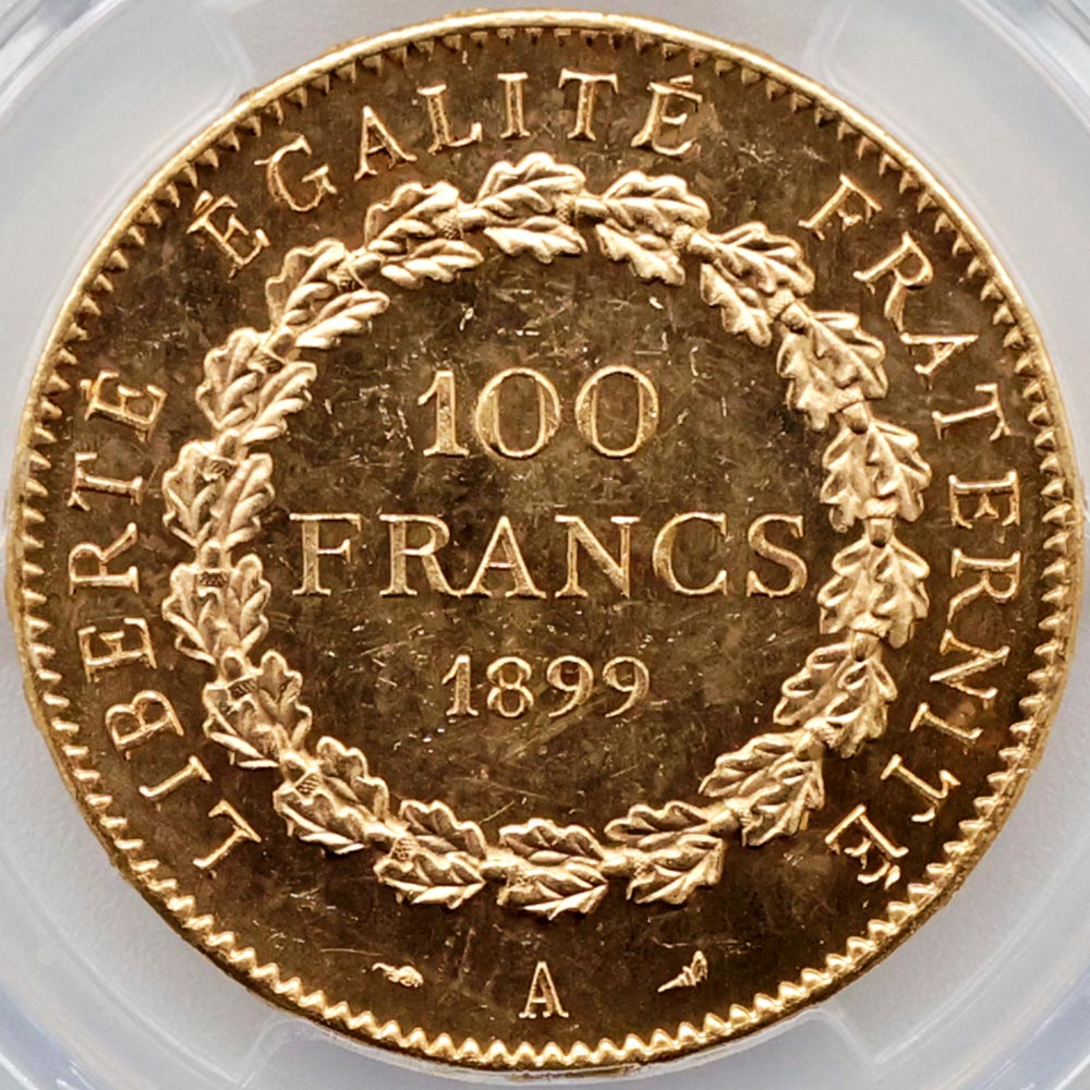 1899A �ե�� ���󥸥��� 100�ե�� ��� PCGS MS 64 ��ǹ���� ̤���ѡ�����̤������