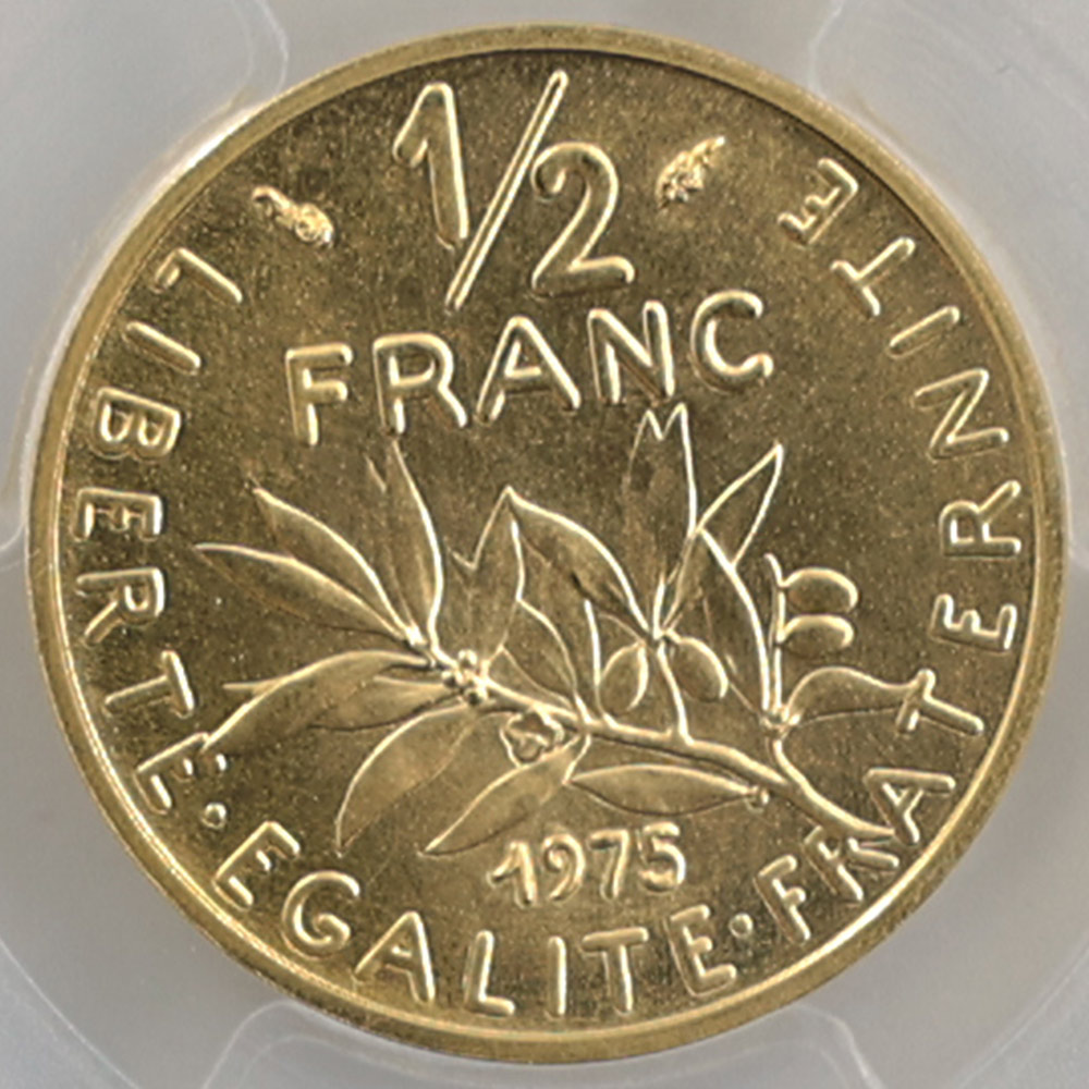 1975 �ե�� ��򼬤����� 1/2�ե�� �ԥ��ե��� ��� PCGS SP 68 �ǹ���� ����̤������