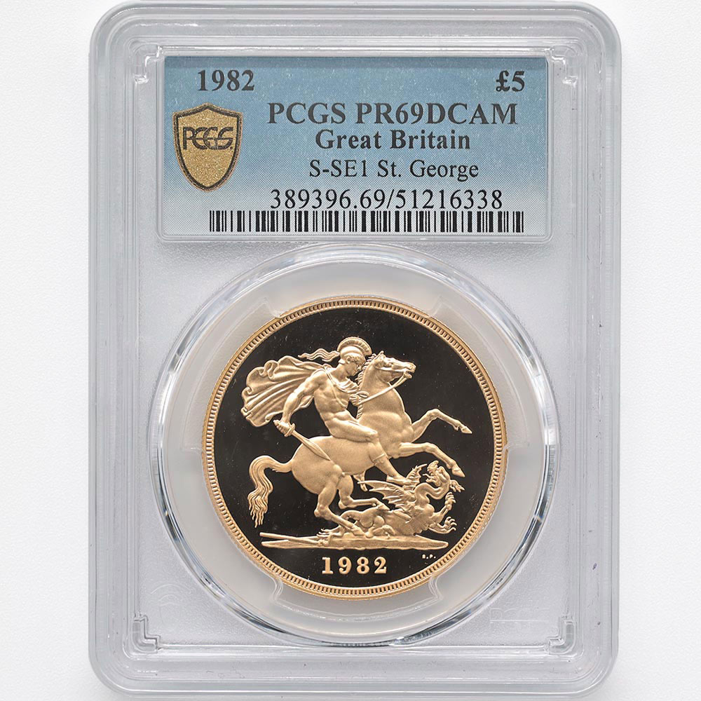 1982 �ѹ� ���ꥶ�٥�2�� ���֥�� 5�ݥ�ɡ�5���֥��˶�� �ץ롼�� PCGS PR 69 DCAM ��ǹ���� ����̤������ �����硼��ε�༣ �����ꥹ ���