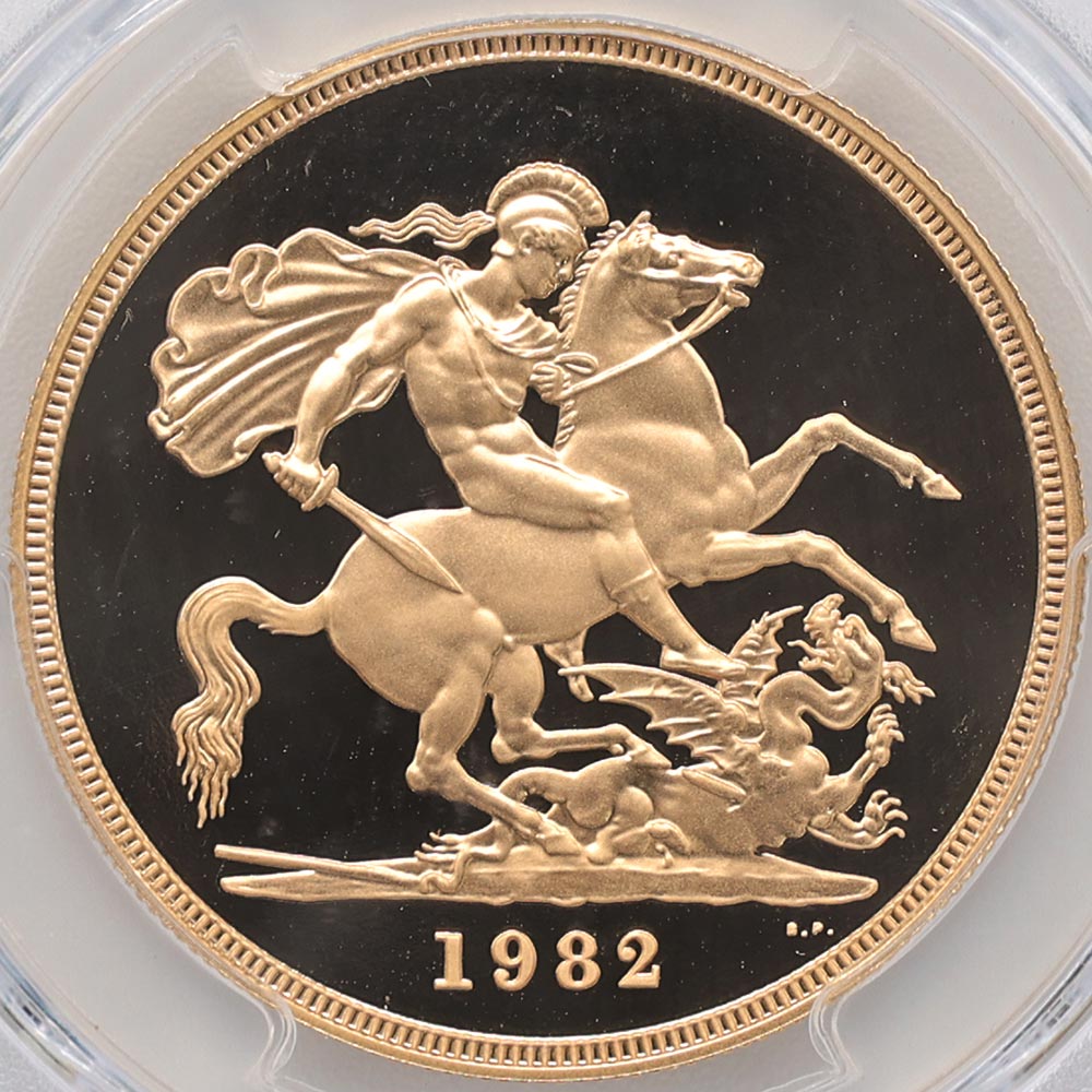 1982 �ѹ� ���ꥶ�٥�2�� ���֥�� 5�ݥ�ɡ�5���֥��˶�� �ץ롼�� PCGS PR 69 DCAM ��ǹ���� ����̤������ �����硼��ε�༣ �����ꥹ ���