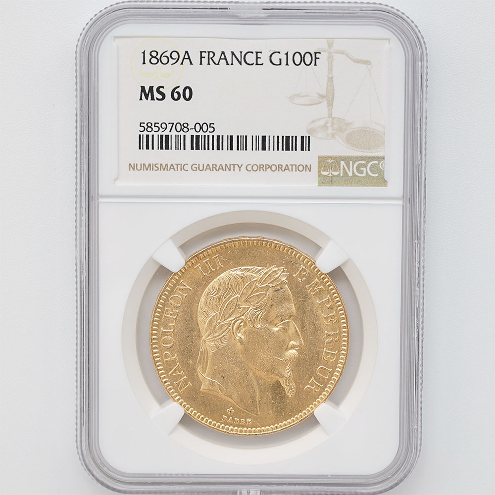 1869A �ե�� �ʥݥ쥪��3�� 100�ե�� ���  NGC MS 60 ̤������
