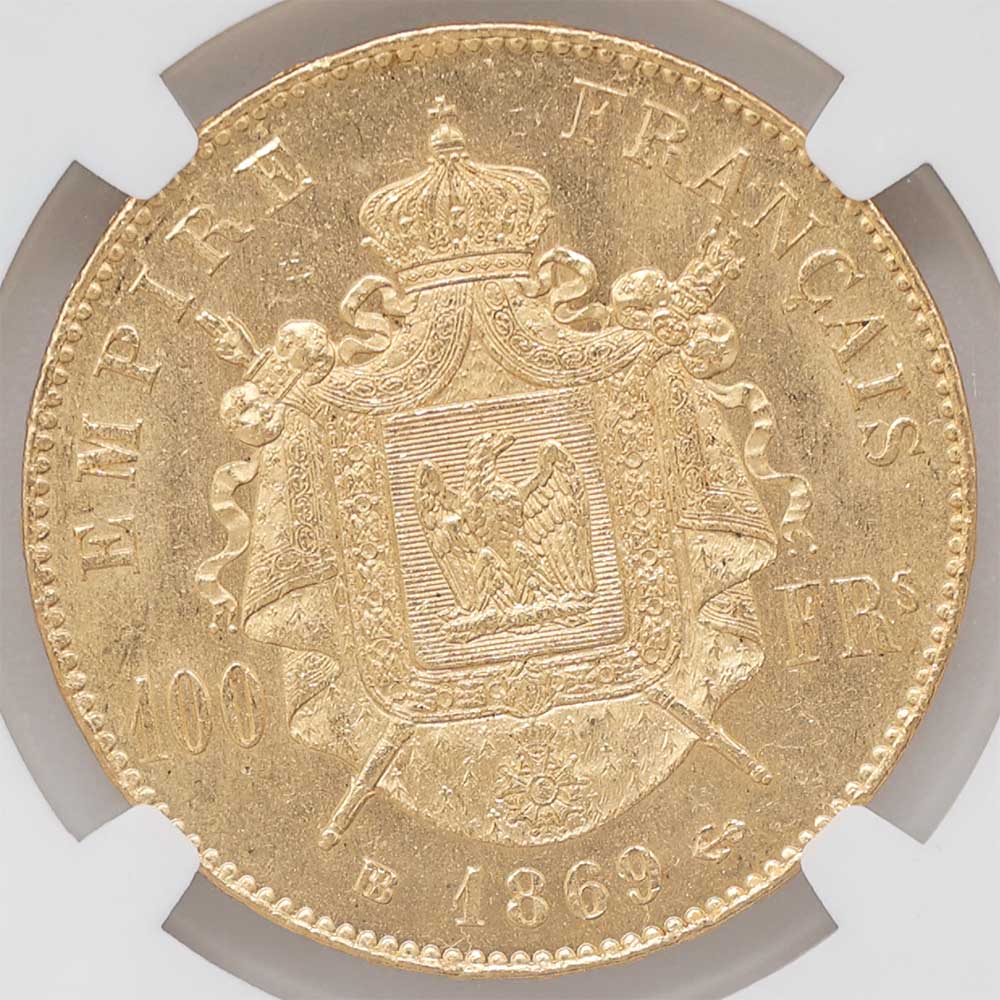 1869A �ե�� �ʥݥ쥪��3�� 100�ե�� ���  NGC MS 60 ̤������