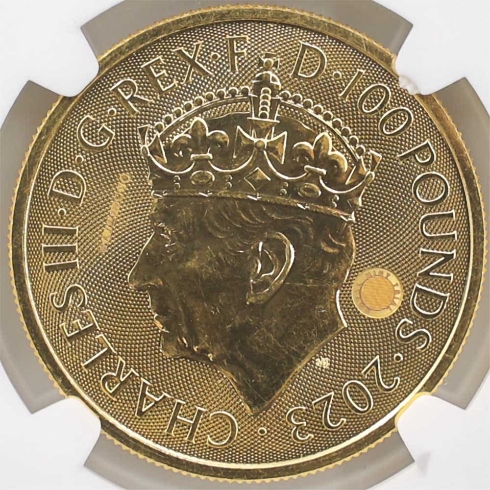 ����� 2023 �ѹ� �֥꥿�˥� 100�ݥ�� ��� 1���� NGC MS 63 �ǹ���� ̤������ ��Ȣ�� �����ꥹ ��� ������1��Τ�