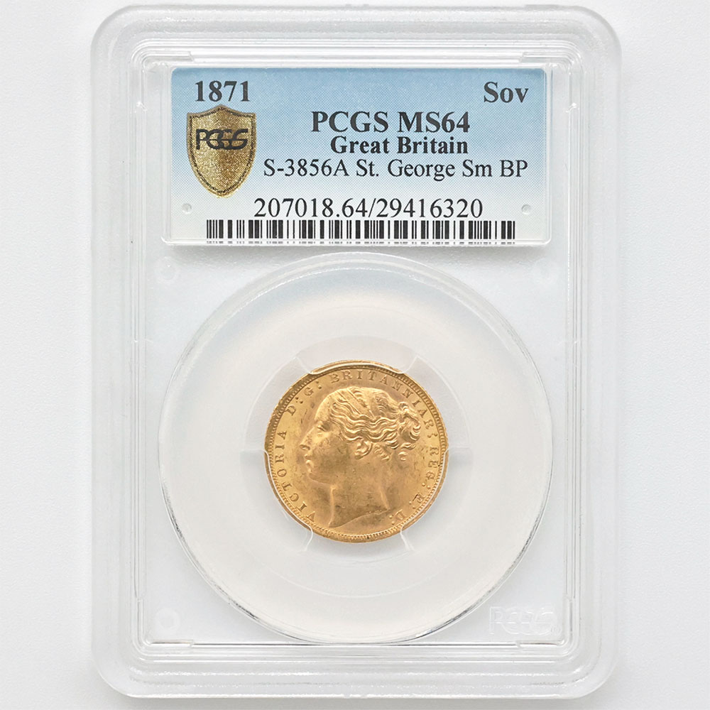 �������� 1871 �ѹ�ʥ����ꥹ�� �������ȥꥢ���� 1�ݥ�ɡ�1���֥��� ��� PCGS MS 64 ̤���ѡ�����̤������ ��󥰥إå� �����硼��ε�༣  �ڥݥ���ȡ������ݥ������оݳ���