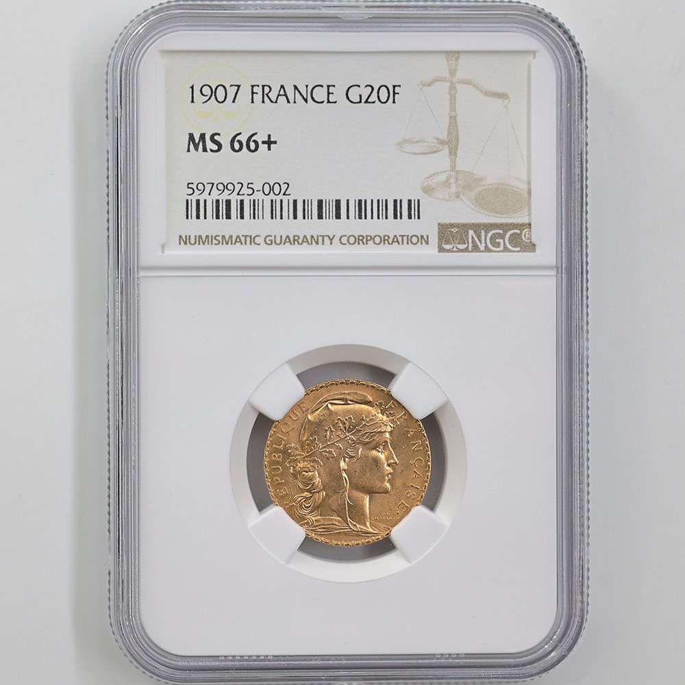 �������� 1907 �ե�� �ޥꥢ��� 20�ե�� ��� NGC MS 66+ ����̤�����ʡڥݥ���ȡ������ݥ������оݳ���