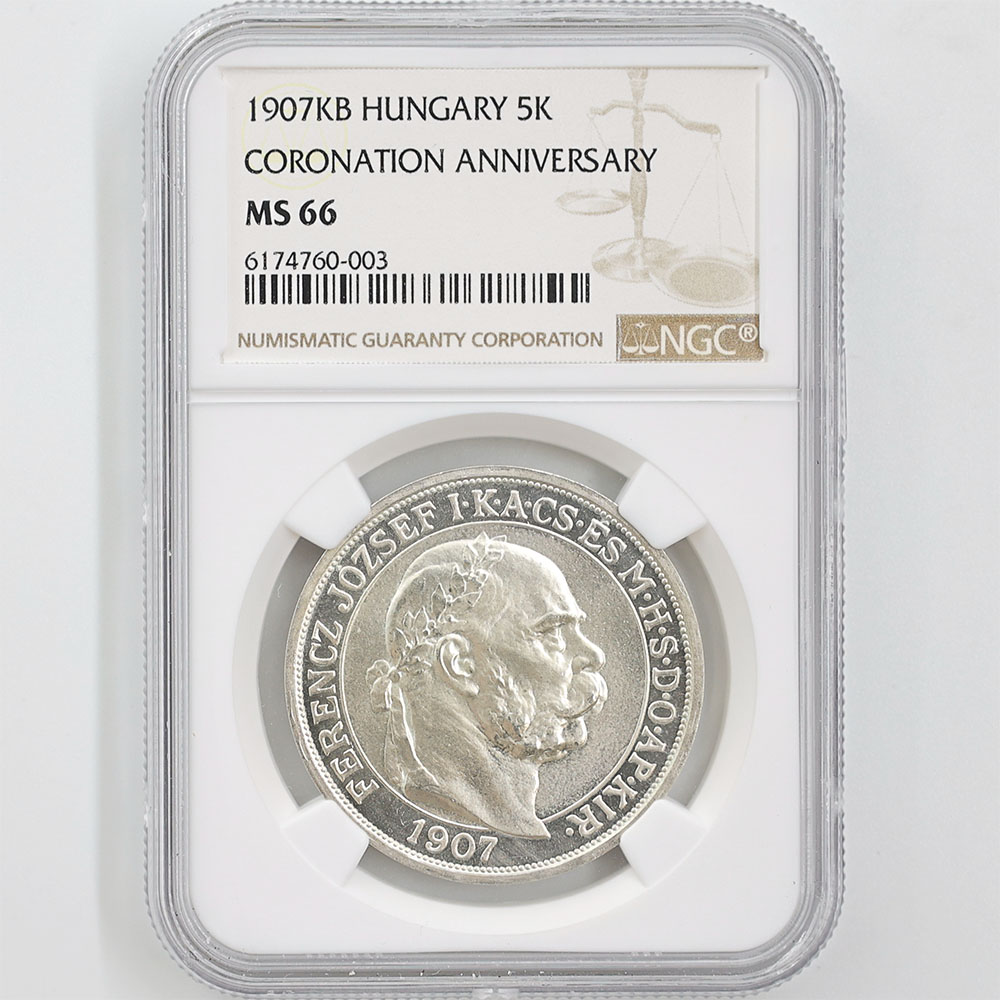 �������� 1907 �ϥ󥬥꡼ �ե��ġ��衼����1�� �״�40��ǯ��ǰ 5������ ���  NGC MS 66 �ǹ���� ����̤������ �ڥݥ���ȡ������ݥ������оݳ���