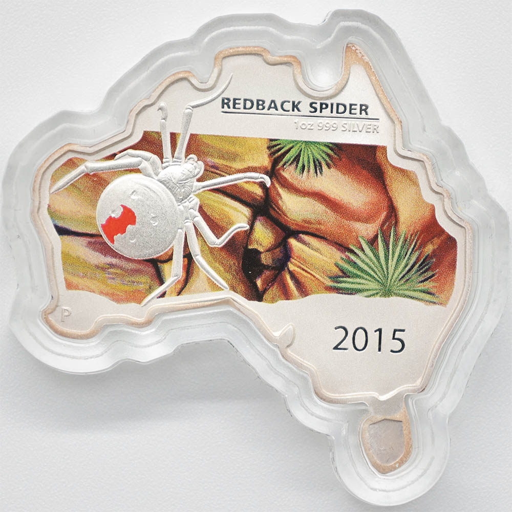 セール 2015 オーストラリア 地図形 セアカゴケグモ 1豪ドル 銀貨 1