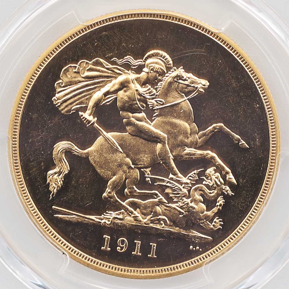 �������� 1911 �ѹ� ���硼��5�� ���֥�� 5�ݥ�ɡ�5���֥��˶�� �ץ롼�� PCGS PR 65 CAM ̤���ѡ�����̤������ �����ꥹ ��� �ڥݥ���ȡ������ݥ������оݳ���