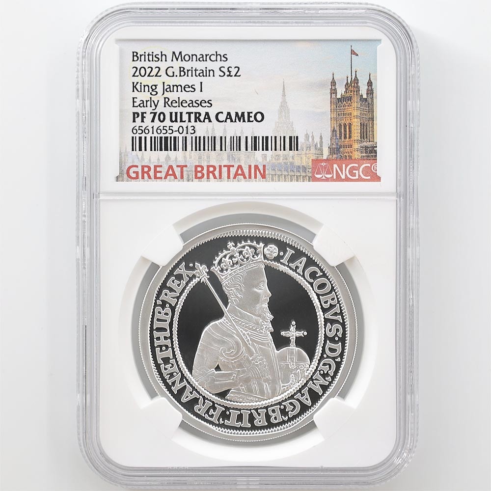 英国 2022 ジェームズ1世 £2 プルーフ銀貨 2022 英国 君主 シリーズ ジェームズ1世 2ポンド 銀貨 1オンス