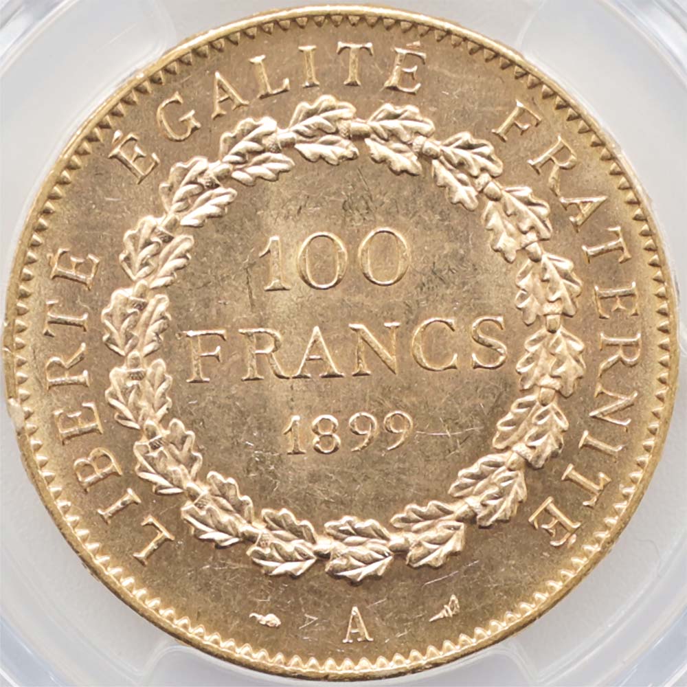 1899A �ե�� ���󥸥��� 100�ե�� ��� PCGS MS 64 ��ǹ���� ̤���ѡ�����̤������