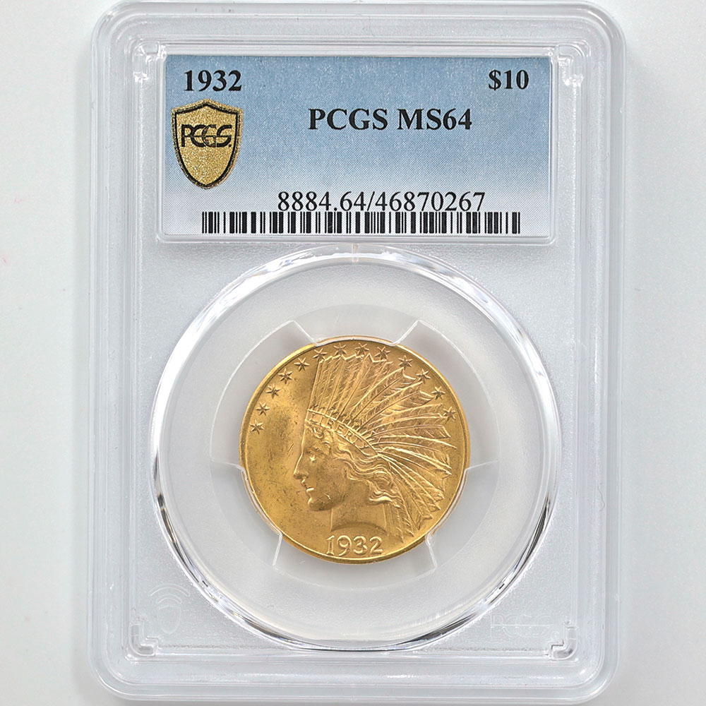 �������� 1932 ����ꥫ ����ǥ����� �إå� ������� �������� 10�ɥ� ��� PCGS MS 64 ̤���ѡ�����̤������ �ڥݥ���ȡ������ݥ������оݳ���