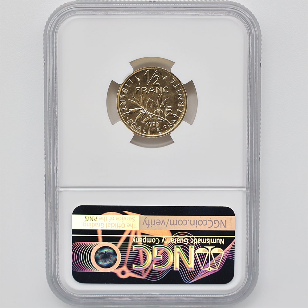 1979 �ե�� ��򼬤����� 1/2�ե�� �ԥ��ե��� ��� �ץ롼�� NGC PF 66 ����̤������