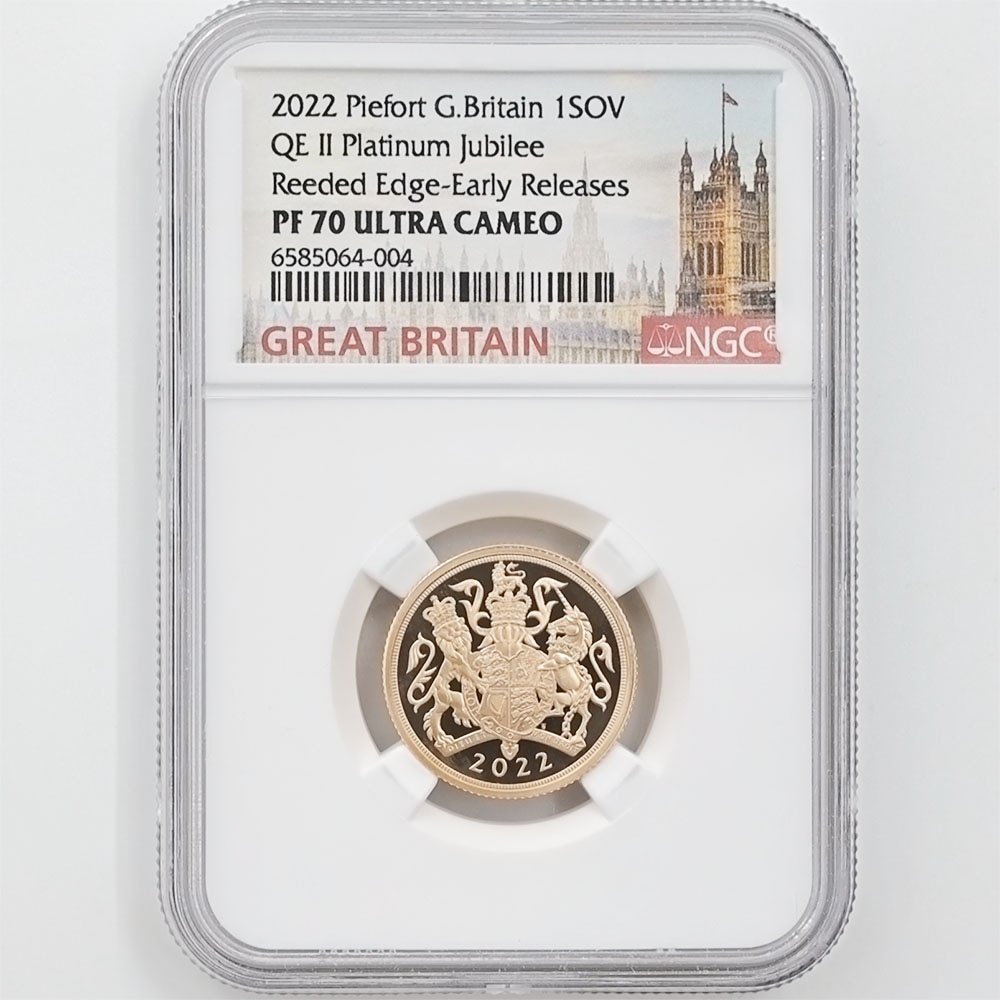 2022 英国 エリザベス2世 ソブリン ピエフォー 金貨 プルーフ NGC PF