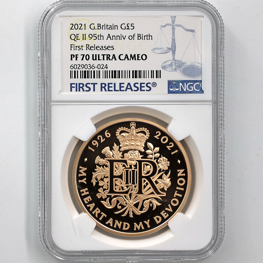 2021 �ѹ� �������ꥶ�٥�2�� ����95��ǯ��ǰ 5�ݥ�� ��� �ץ롼�� NGC PF 70 UC FR ������ �ǹ���� ����̤������ �����ꥹ ���