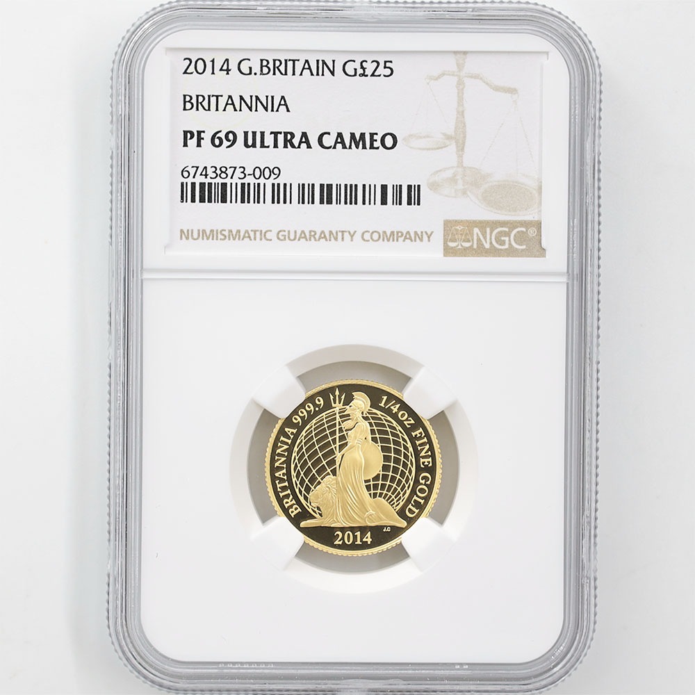 �������� 2014 �ѹ� �֥꥿�˥� 25�ݥ�� ��� 1/4���� �ץ롼�� NGC PF 69 UC ��ǹ���� ����̤�����ʡڥݥ���ȡ������ݥ������оݳ���