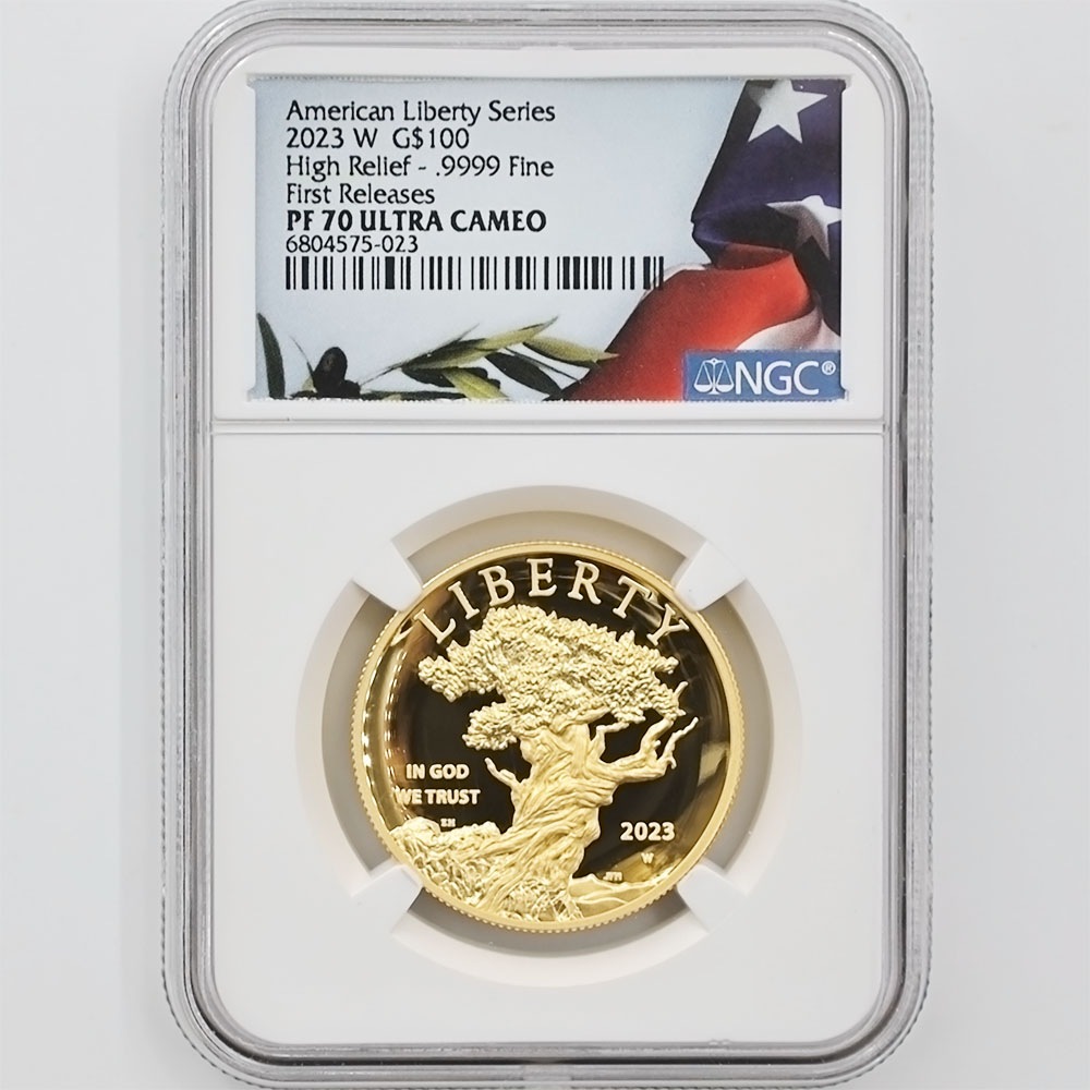 2023 ����ꥫ ��Хƥ� �ϥ���꡼�� 100�ɥ� ��� 1���� �ץ롼�� NGC PF 70 UC FR ������ �ǹ���� ����̤������ ��Ȣ��