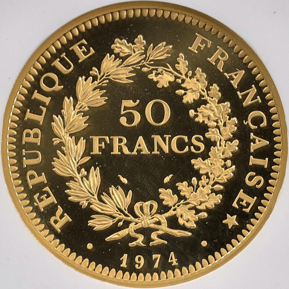 1974 �ե�� �إ饯�쥹 50�ե�� �ԥ��ե��� ��� �ץ롼�� NGC PF 65 UC ̤���ѡ�����̤������